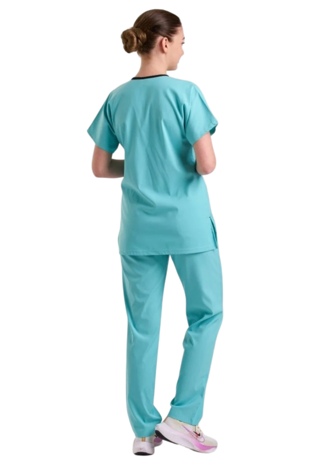 Bermuda Likralı Scrubs Takım - Bakanlık Uyumlu Aile Sağlığı Forması - Görsel 4